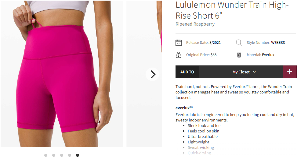 Lululemon Wunder Train High Rise Shorts