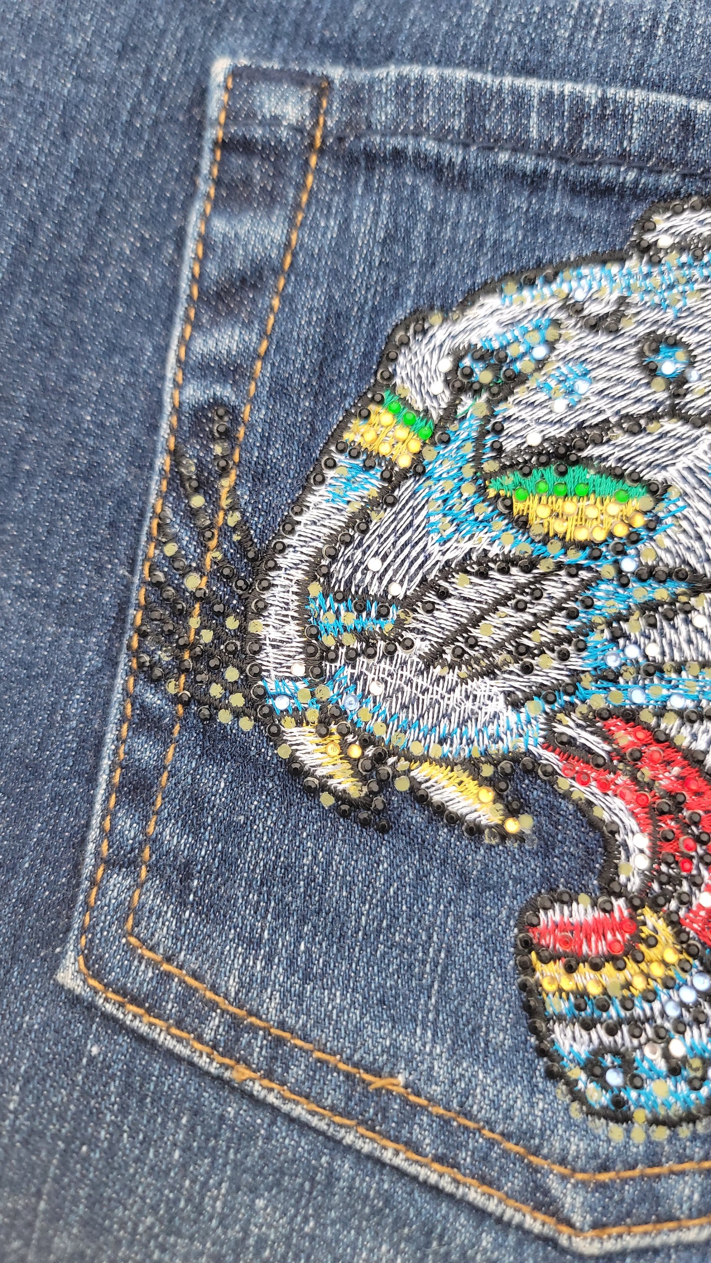 Mini Falda Bedazzeled Denim  Ed Hardy by Christian Audigier