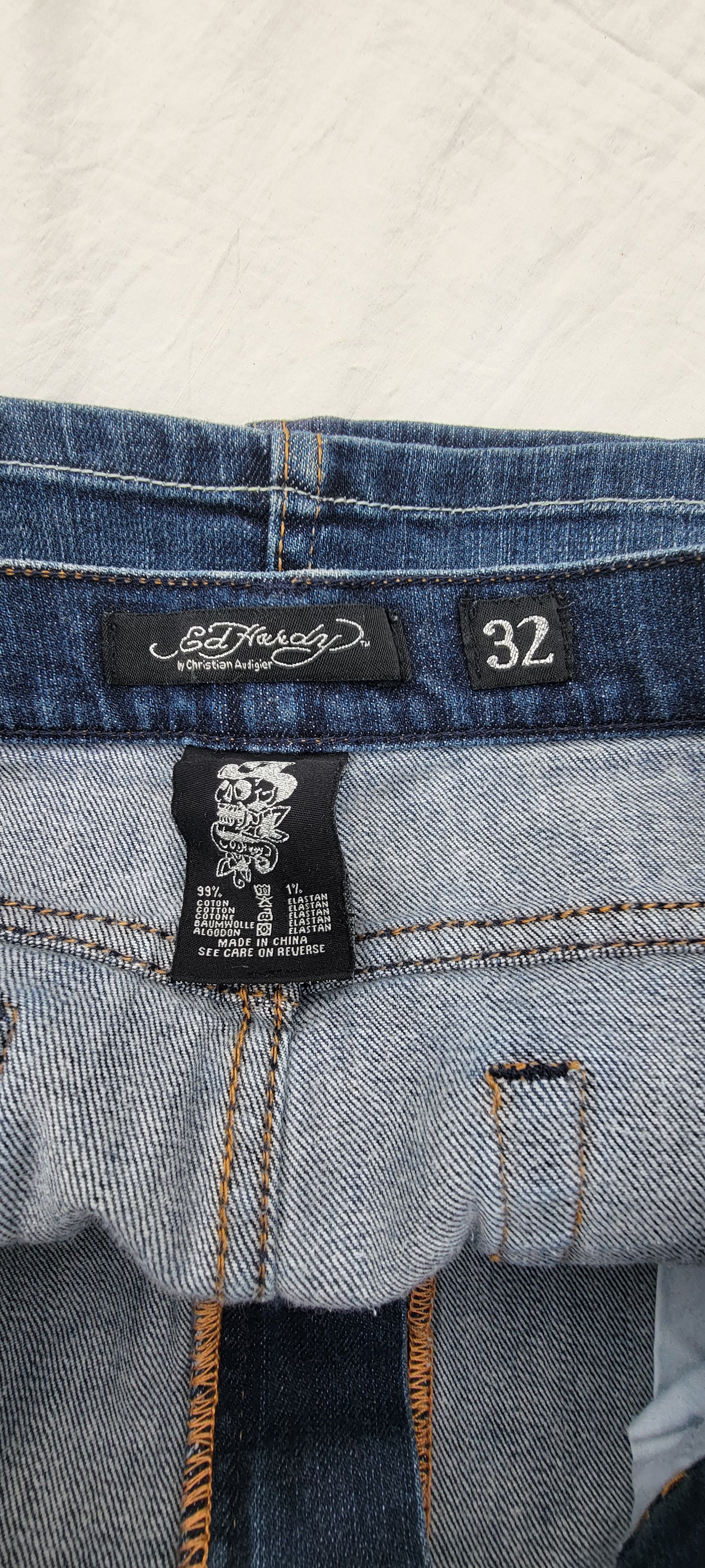 Mini Falda Bedazzeled Denim  Ed Hardy by Christian Audigier