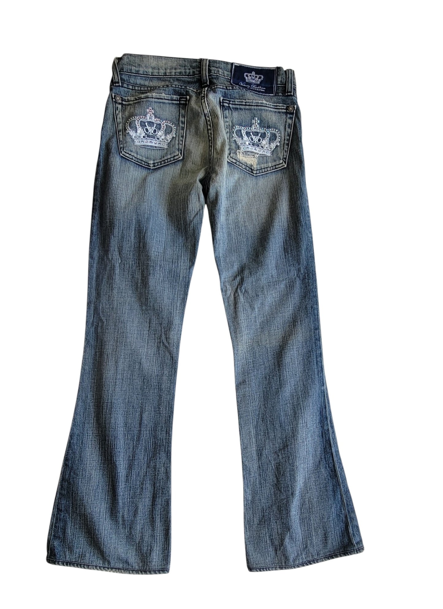 Victoria Beckham Jeans con Pedrería Swarovski Corona Y2K