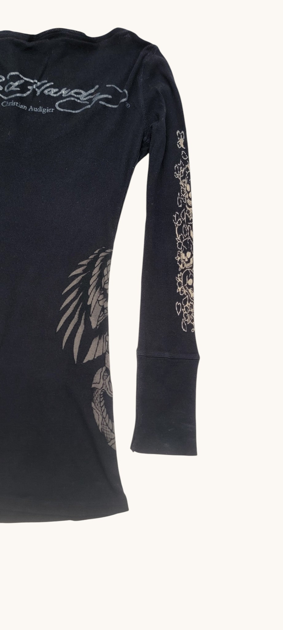 Vestido T-shirt Y2K Ed Hardy Dragon