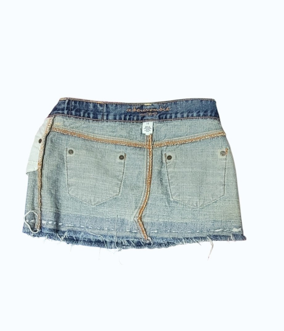 Abercrombie & Fitch Denim MiniSkirt Jrs Y2K Vintage super low rise
