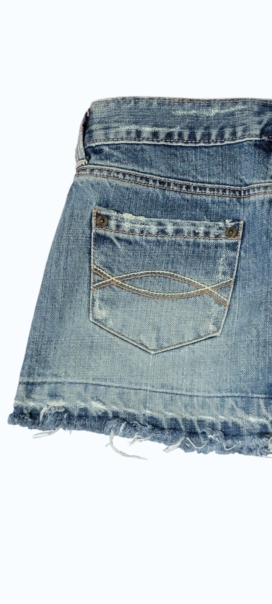 Abercrombie & Fitch Denim MiniSkirt Jrs Y2K Vintage super low rise