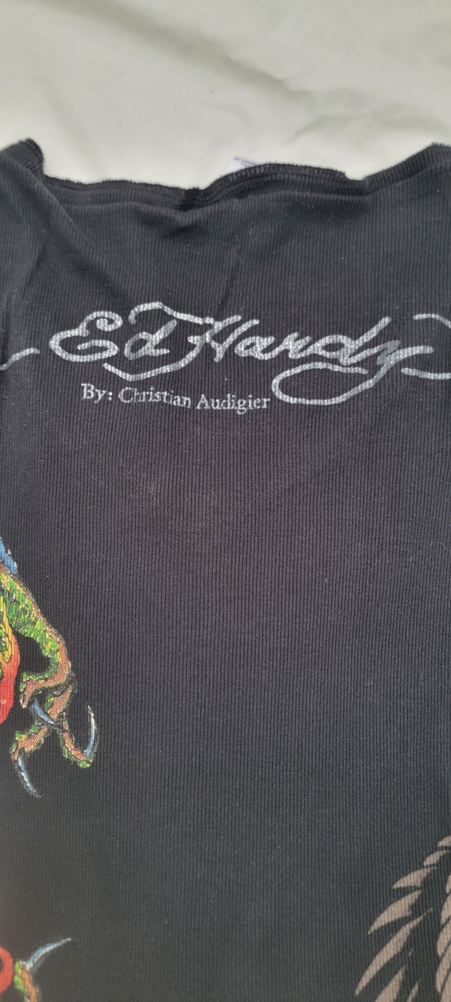 Vestido T-shirt Y2K Ed Hardy Dragon