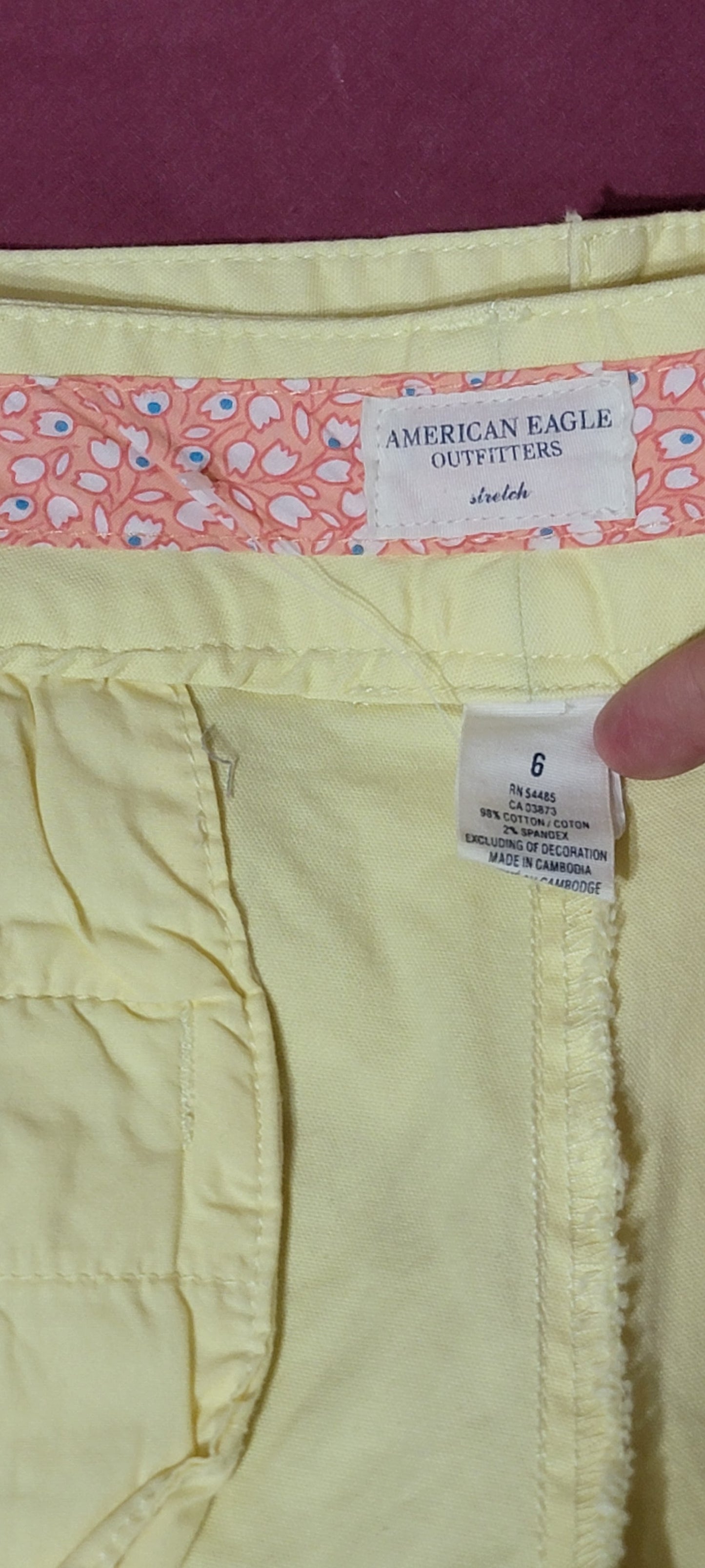 American Eagle Mini Short Cotton Butter Yellow