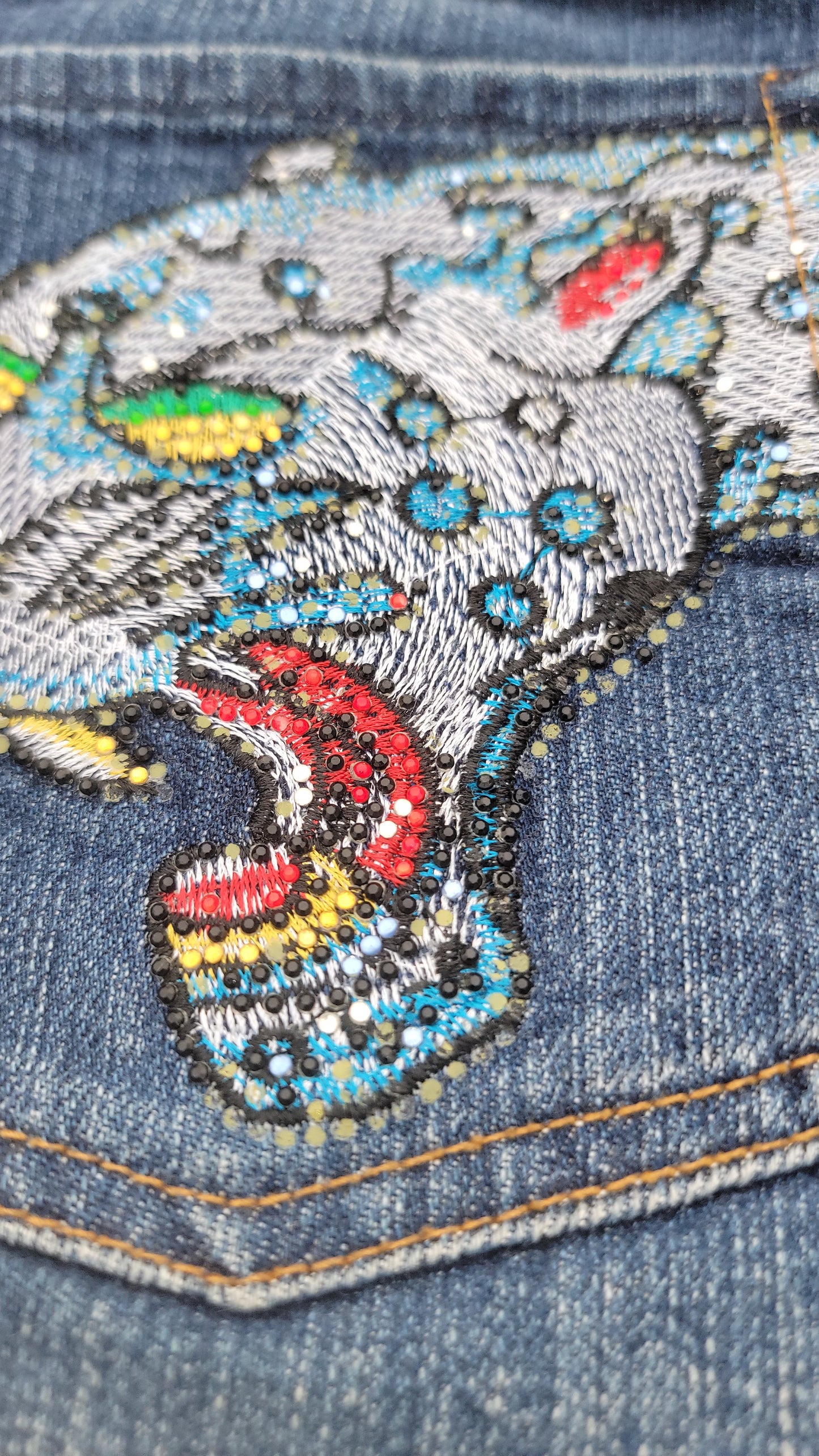 Mini Falda Bedazzeled Denim  Ed Hardy by Christian Audigier