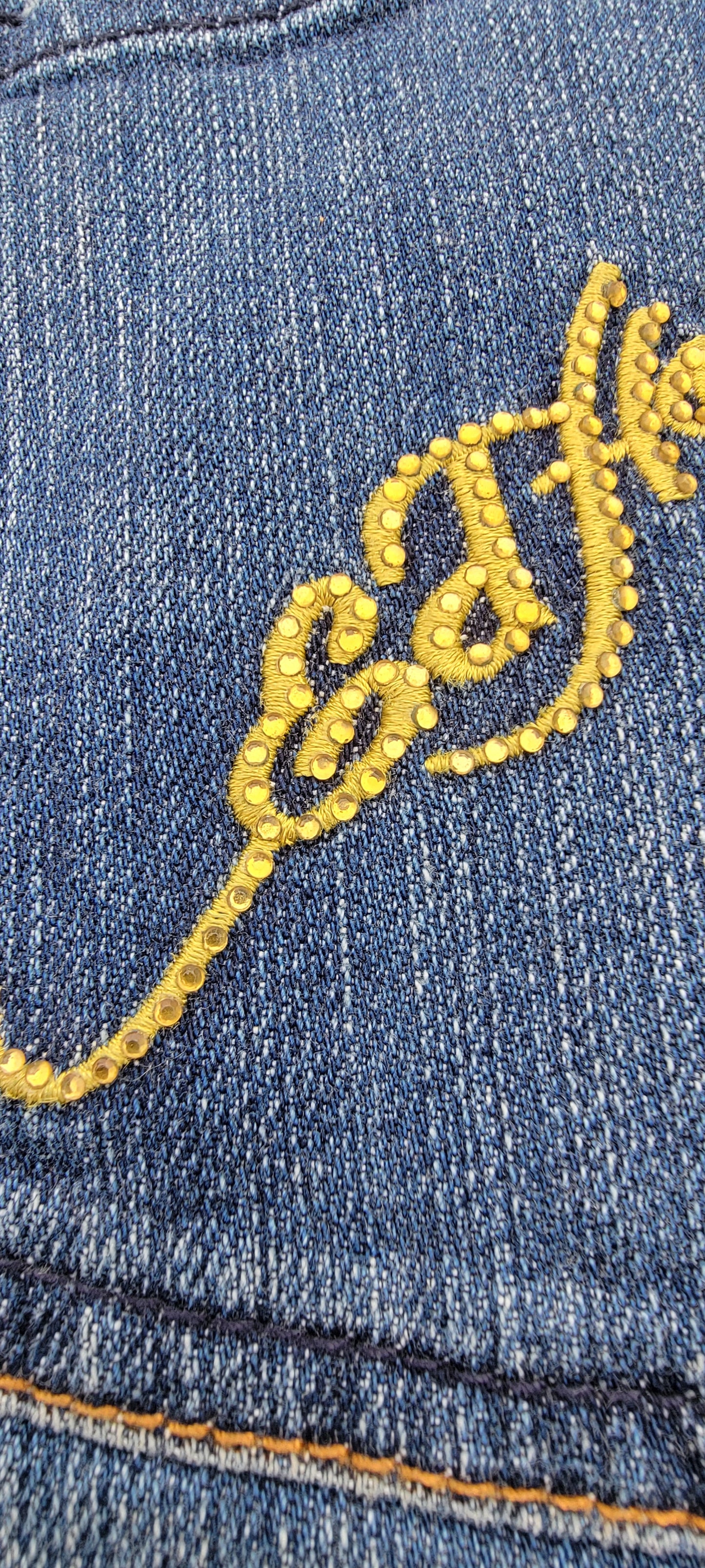 Mini Falda Denim Ed Hardy con Apliques y bordado
