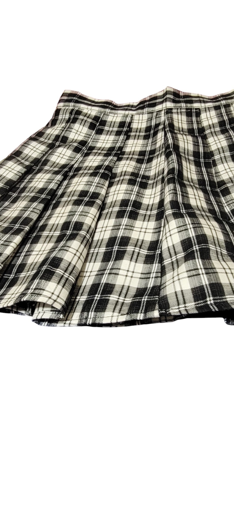 Falda Tableada Tartan Grunge blanco con Negro escosesa tipo