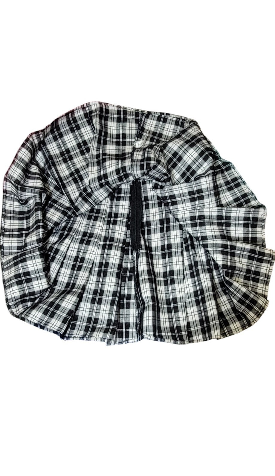 Falda Tableada Tartan Grunge blanco con Negro escosesa tipo
