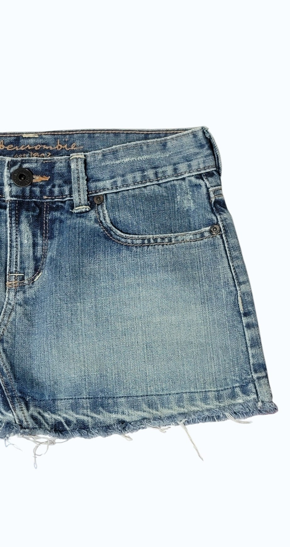 Abercrombie & Fitch Denim MiniSkirt Jrs Y2K Vintage super low rise