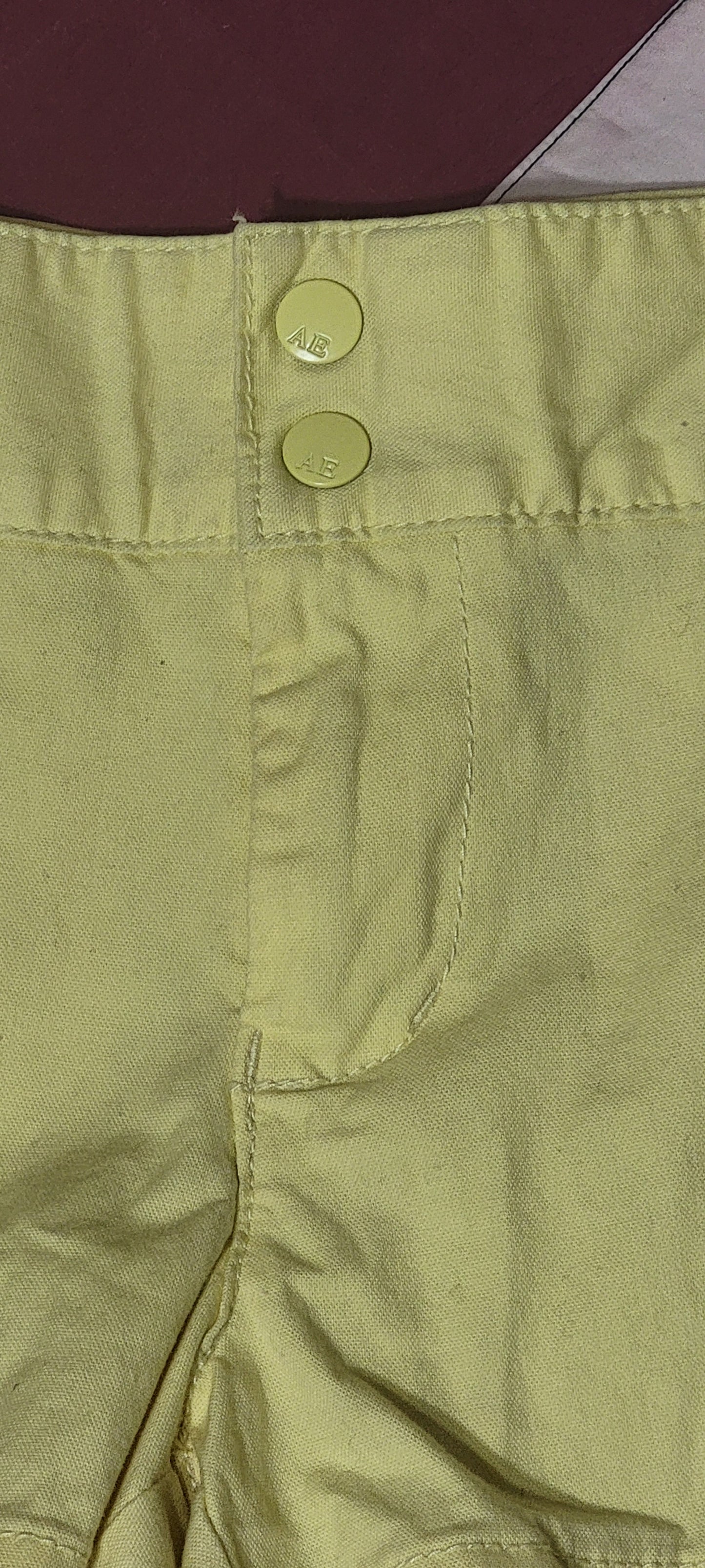 American Eagle Mini Short Cotton Butter Yellow