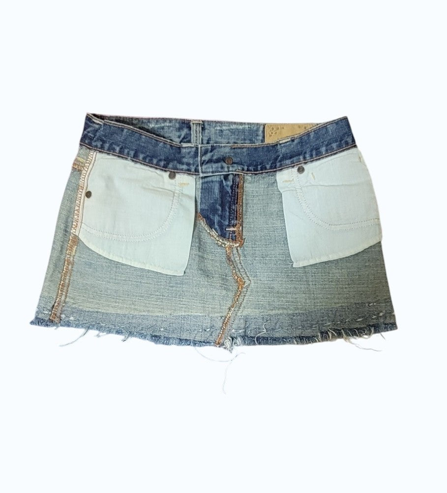 Abercrombie & Fitch Denim MiniSkirt Jrs Y2K Vintage super low rise