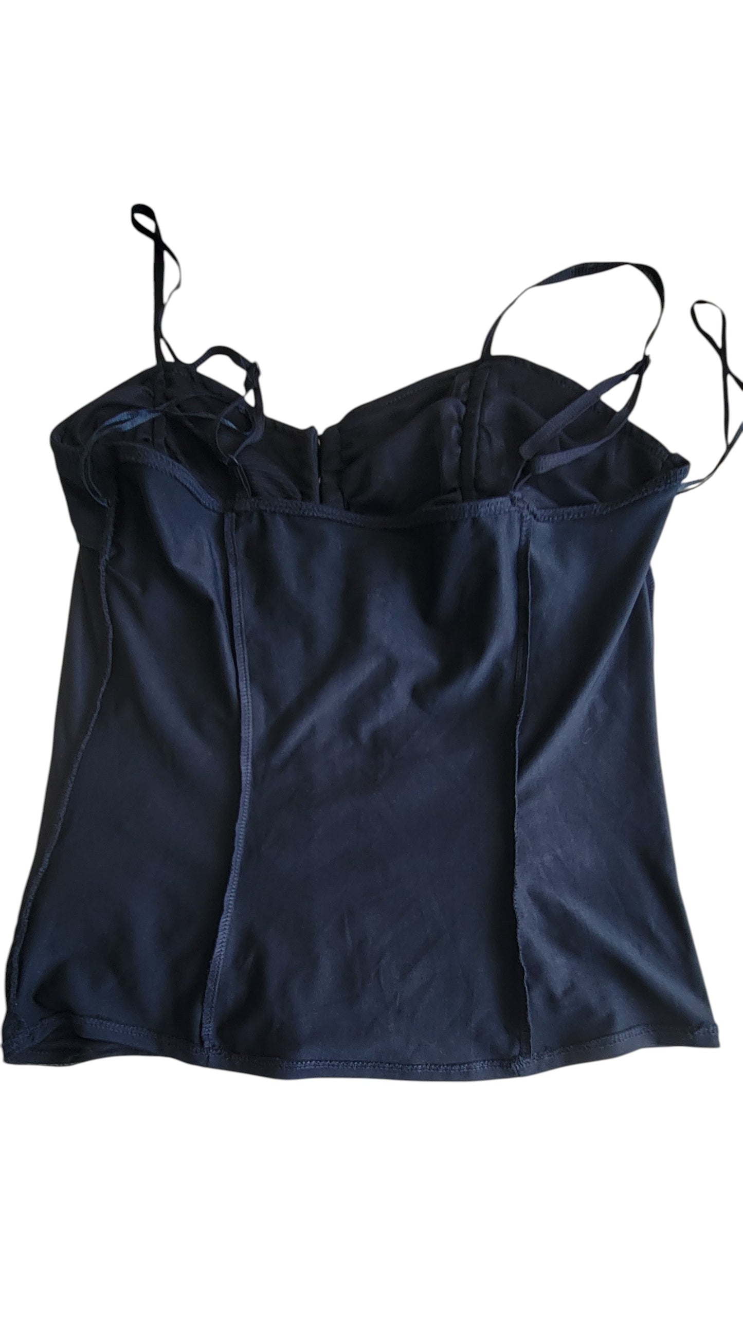 Top Tipo Corset Azul Media Noche vintage 90s