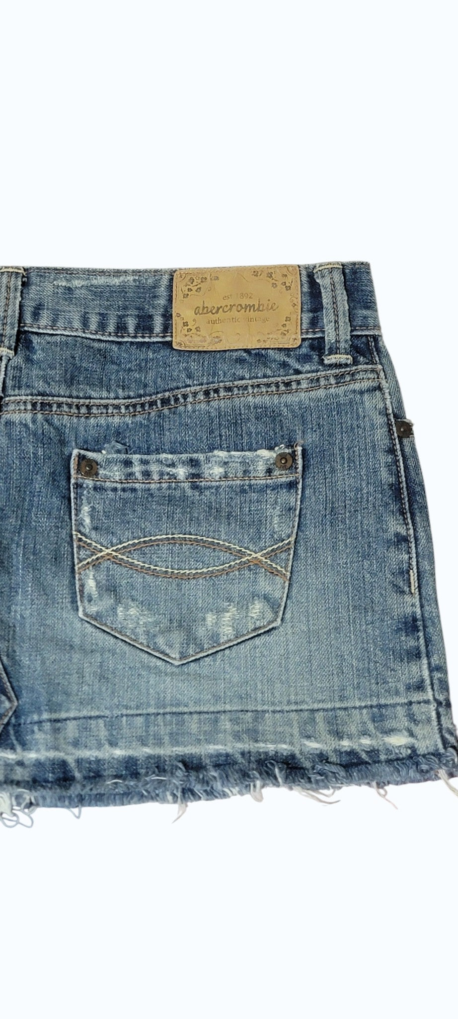 Abercrombie & Fitch Denim MiniSkirt Jrs Y2K Vintage super low rise