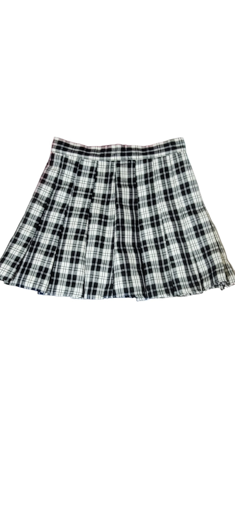 Falda Tableada Tartan Grunge blanco con Negro escosesa tipo