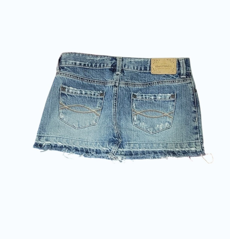 Abercrombie & Fitch Denim MiniSkirt Jrs Y2K Vintage super low rise