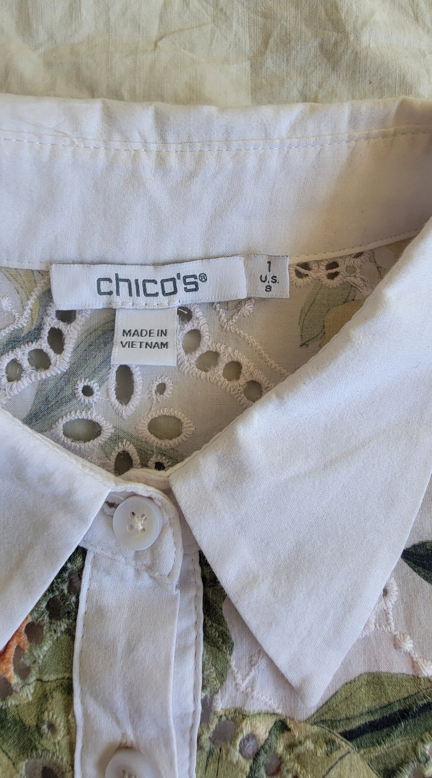 Chico´s Blusa Floral 100% Algodón