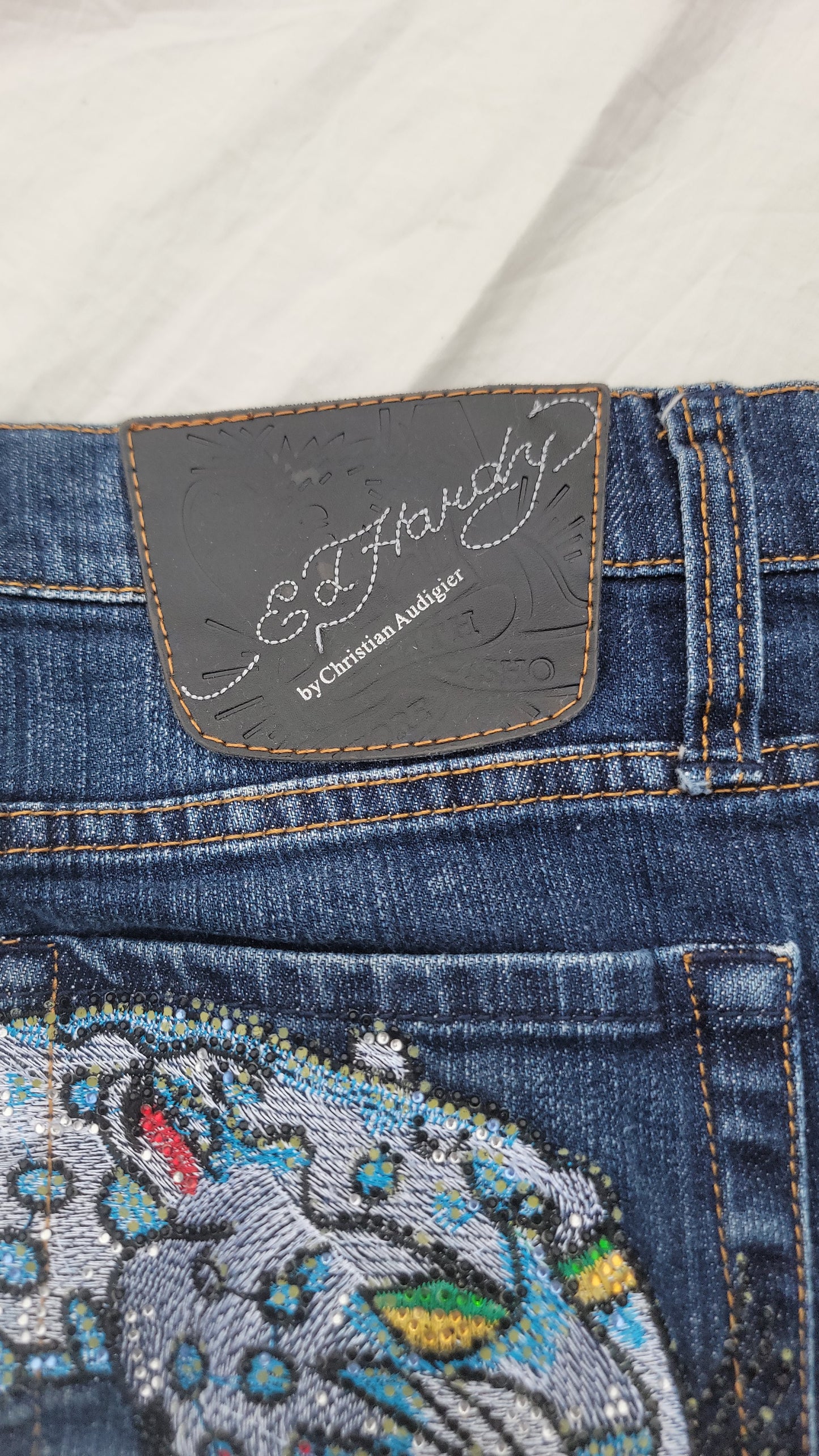 Mini Falda Bedazzeled Denim  Ed Hardy by Christian Audigier