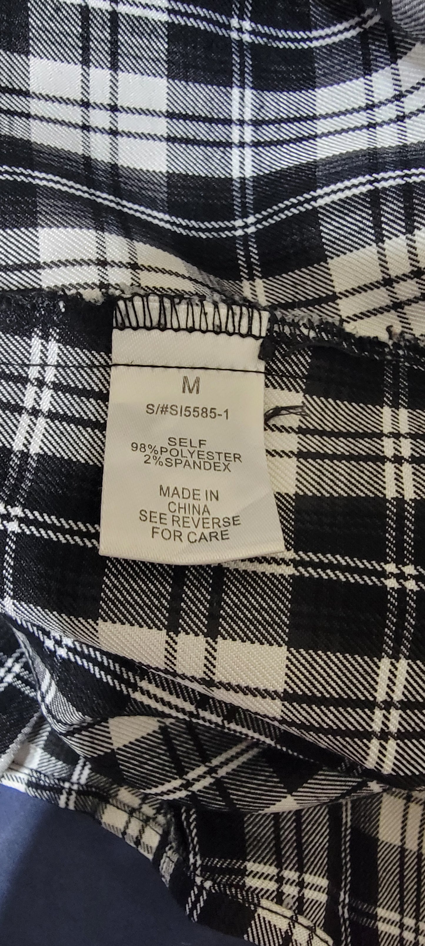 Falda Tableada Tartan Grunge blanco con Negro escosesa tipo