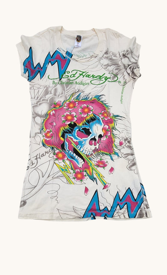 Playera Y2K Metalizada Brillante Ed Hardy